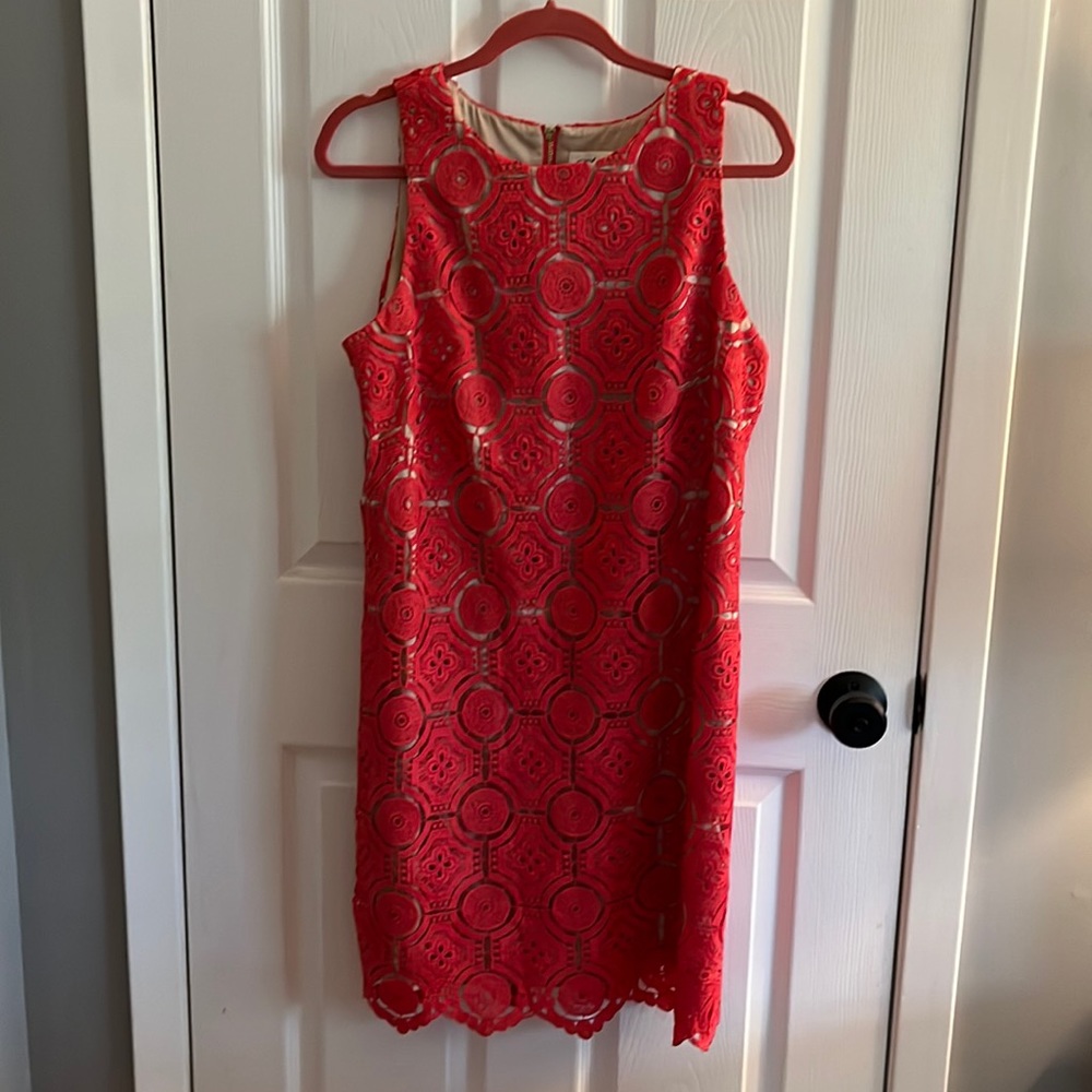 Eliza J Red Lace Cocktail Dress